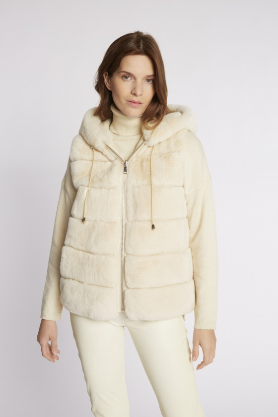 GILET REVERSIBLE EN LAPIN REX DELIZIA REX