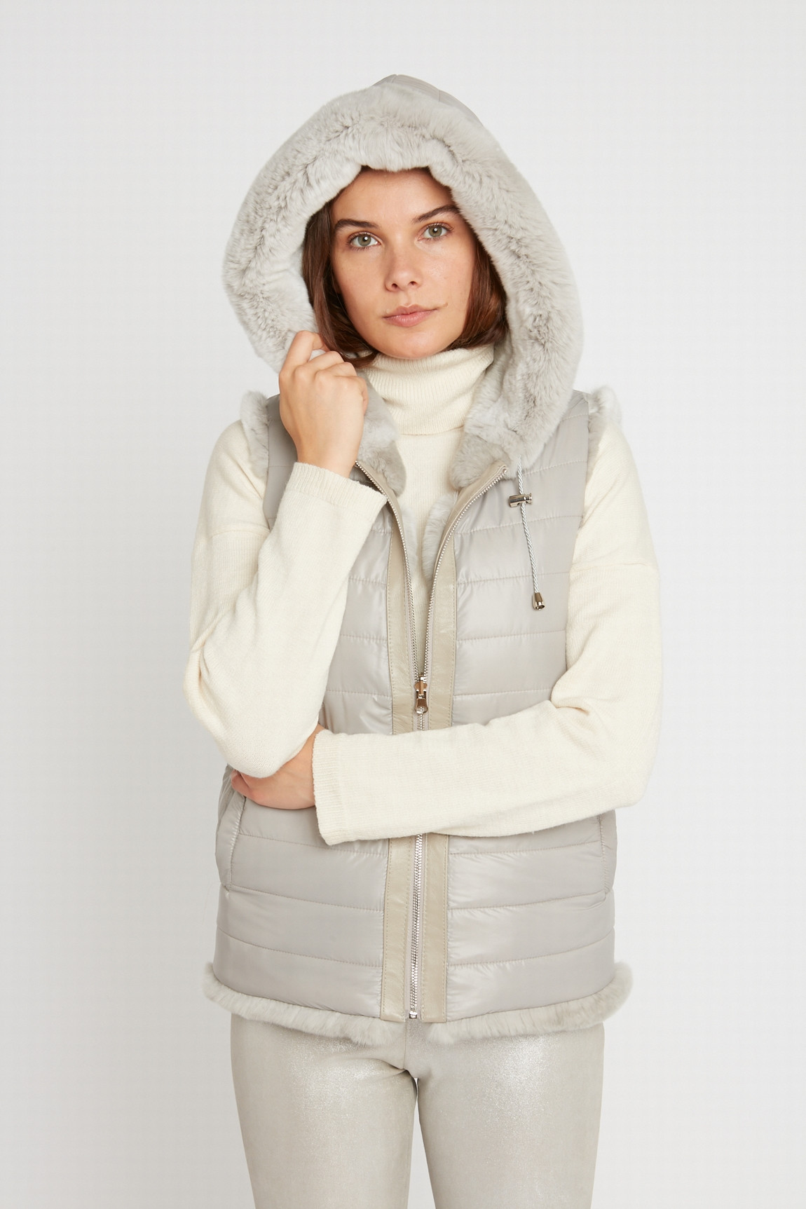 GILET REVERSIBLE EN LAPIN REX DELIZIA REX