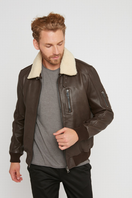 BLOUSON PILOTE EN CUIR RAFAEL