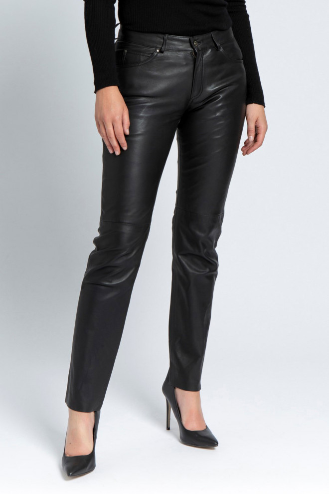 Pantalon cuir taille haute femme best sale