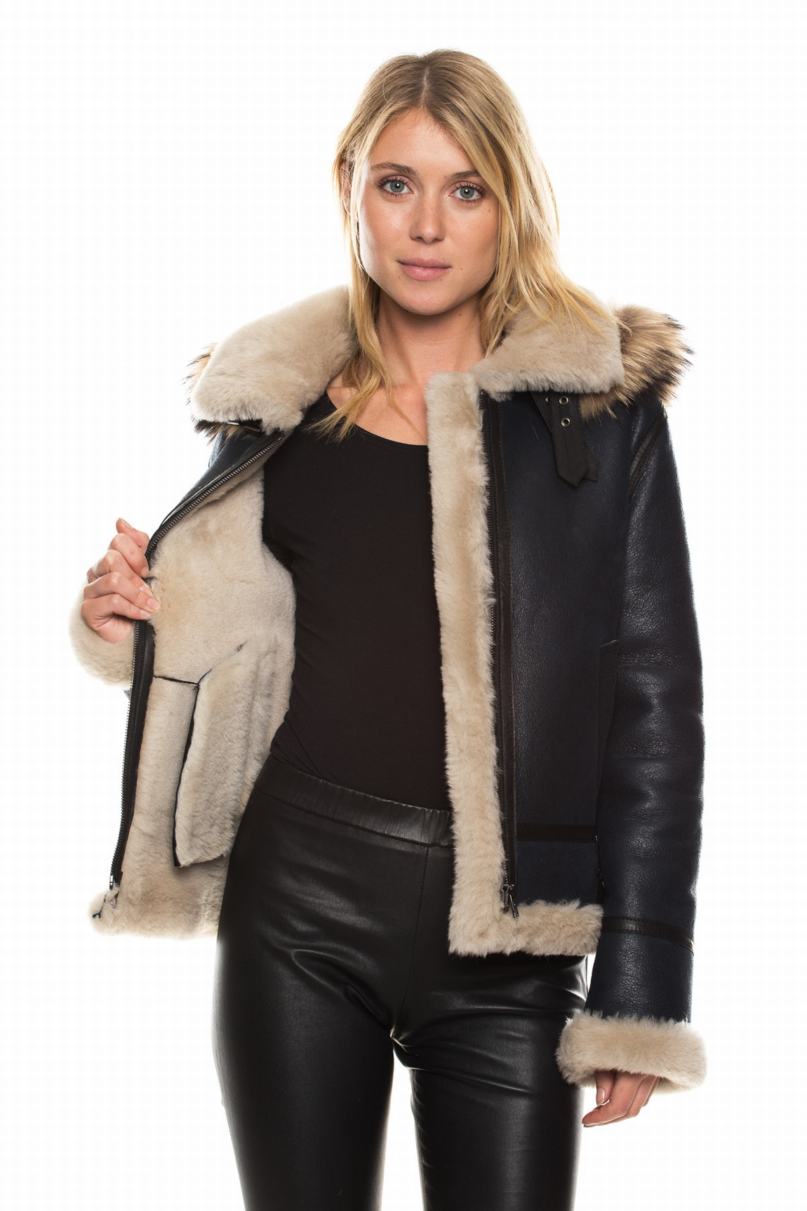 SHEARLING BOMBER JACKET BOMBARDIER F RAC