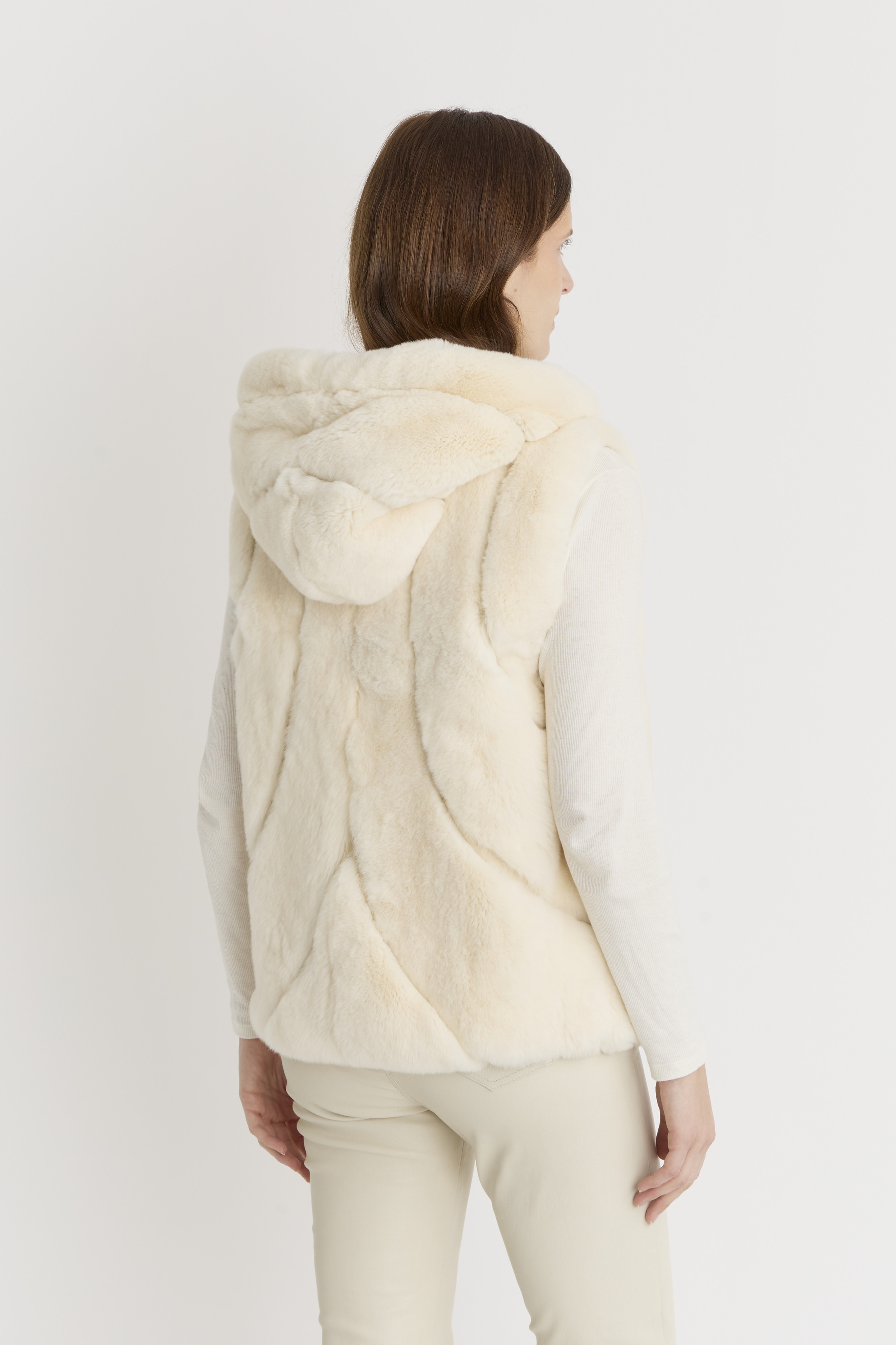 GILET SANS MANCHE EN FOURRURE BLEUET