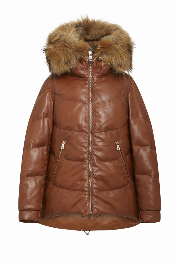 DOUDOUNE EN CUIR MATELASSÉE AVRIL