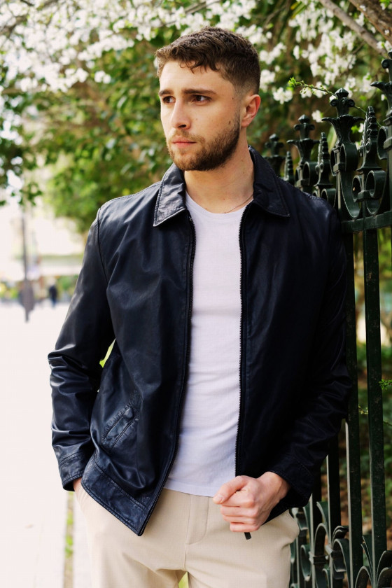 VESTE EN CUIR ZIPPÉE CORY