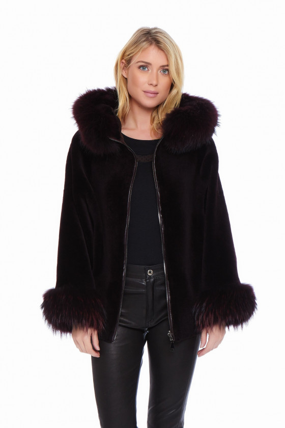 LAMB LEATHER COAT W/ FUR AIKO SOFT